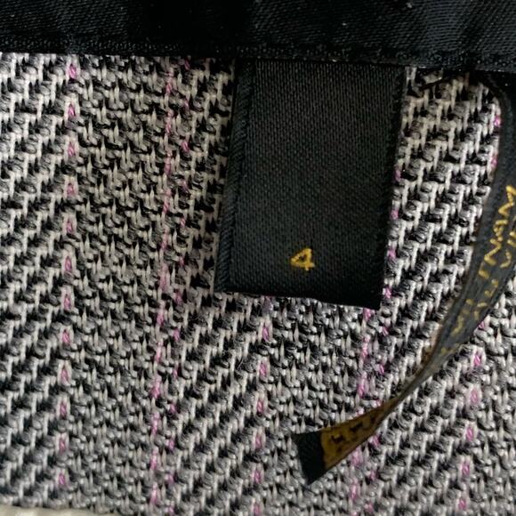 Donna Karan Blazer Gray Pink Stripe Notch Collar Single Button Pockets Size 4 - Picture 4 of 8